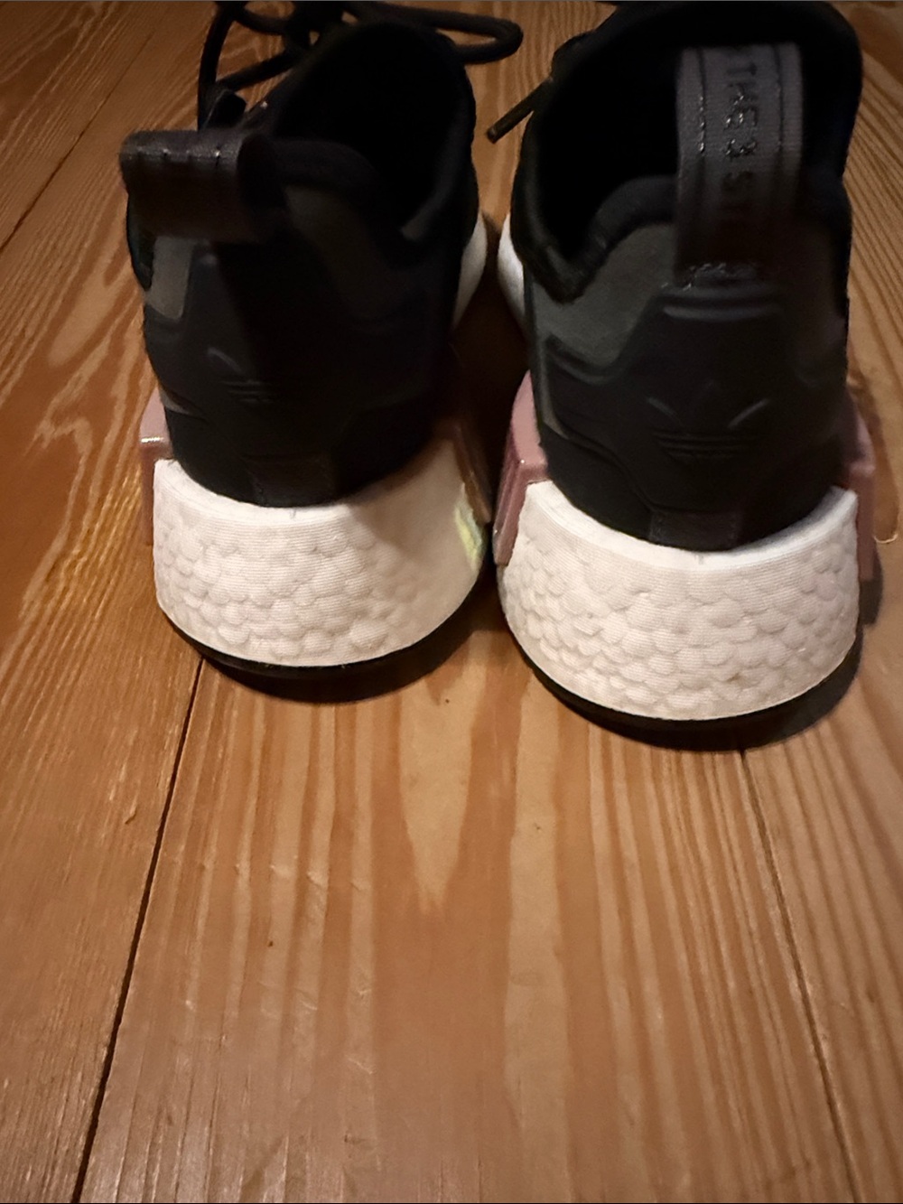 adidas Black Knit Sneakers with Pink and White Accents - Picture 3 of 5